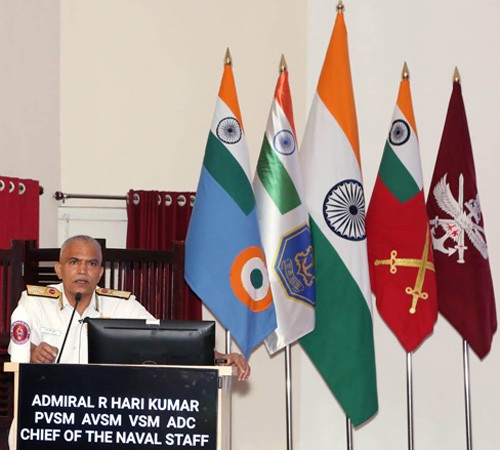 navy chief speaks on 'india's maritime challenges and navy's efforts'