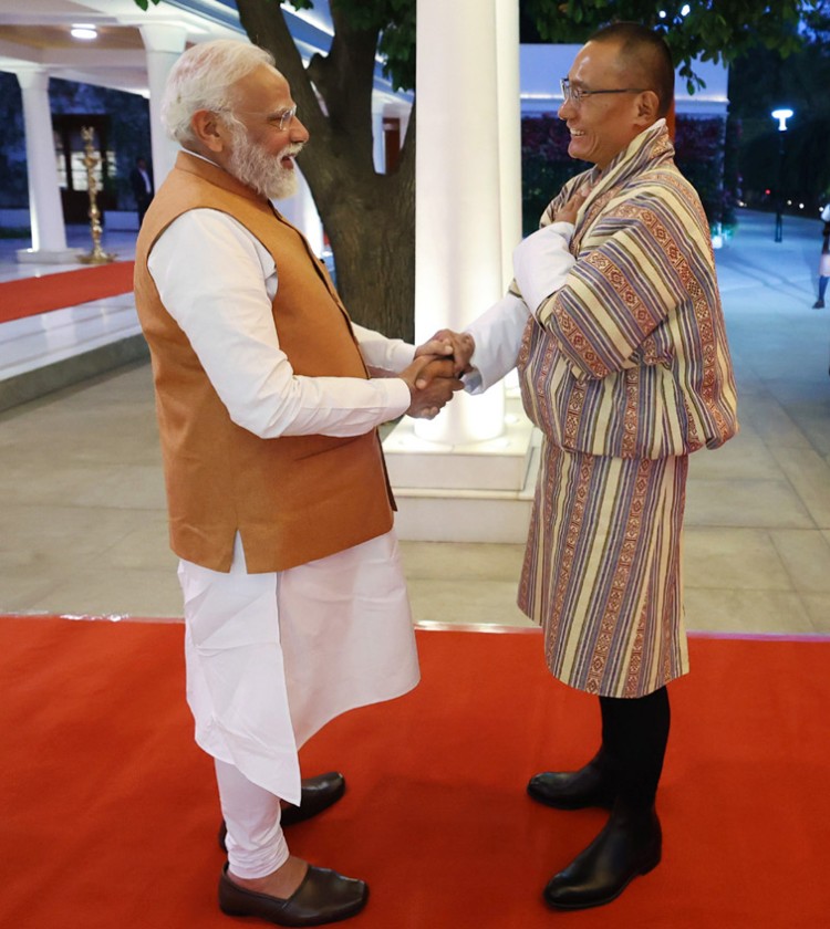 prime minister of india and bhutan met warmly