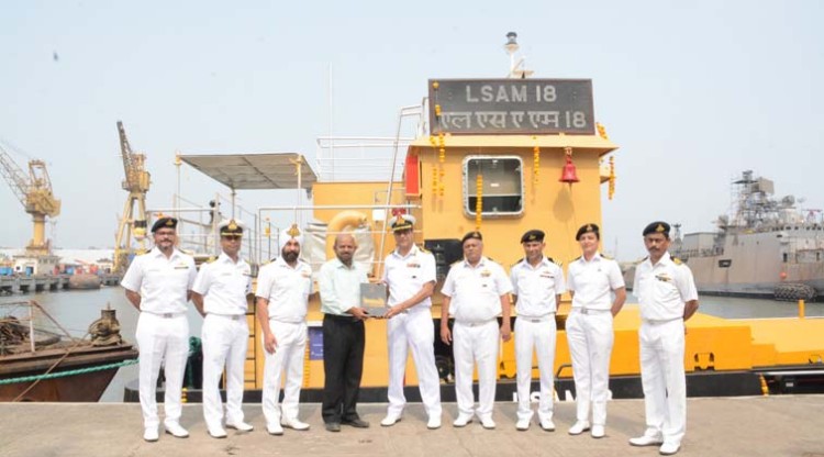 barge boat with ammunition handed over to navy