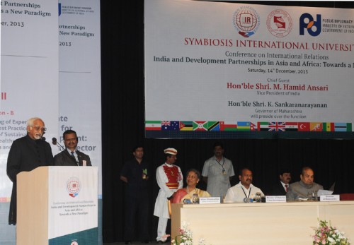 mohd. hamid ansari addressing the international relations conference