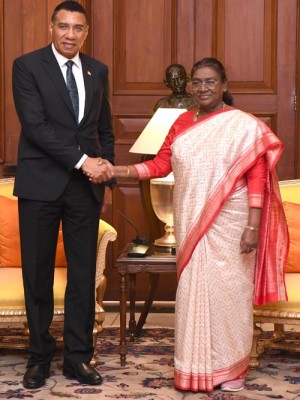 jamaican prime minister meets president draupadi murmu