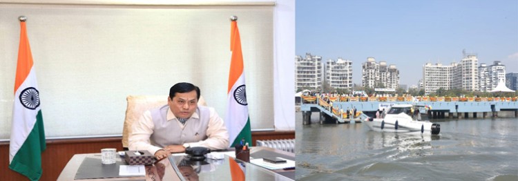 virtually flag-off water taxi service from belapur jetty in navi mumbai