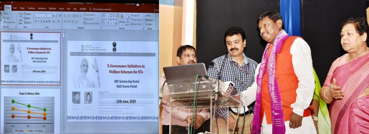 arjun munda launching the e-governance portals for st welfare schemes