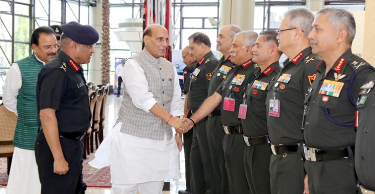 defense minister rajnath singh at army commanders' conference