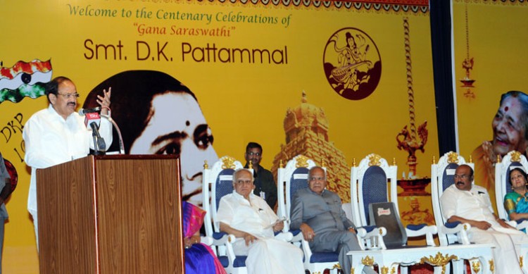 m. venkaiah naidu in dk pattamal's centenary celebrations