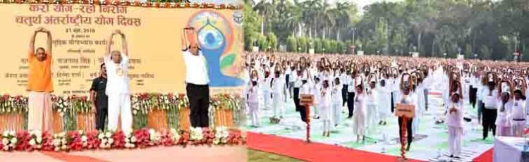 raj bhavan, collective yoga program