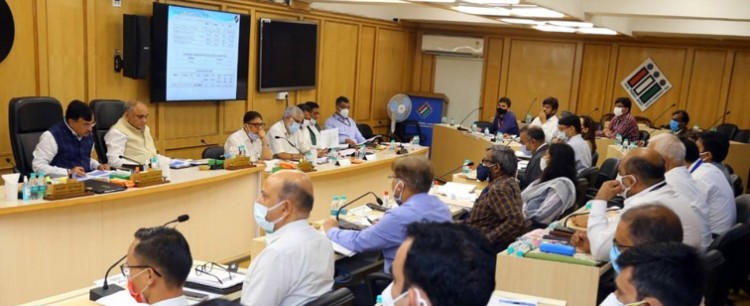 eci holds review meeting with ceos of 5 states