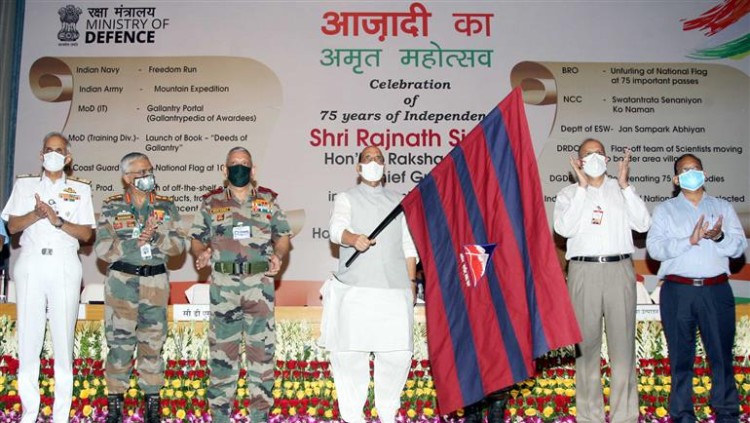 rajnath singh virtually launching the nationwide events related to 75th independence day