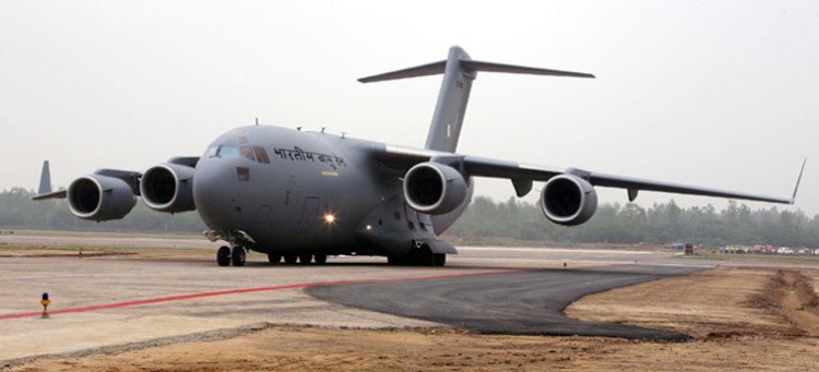 the first C 17 globemaster III touches down at air force station hindan 