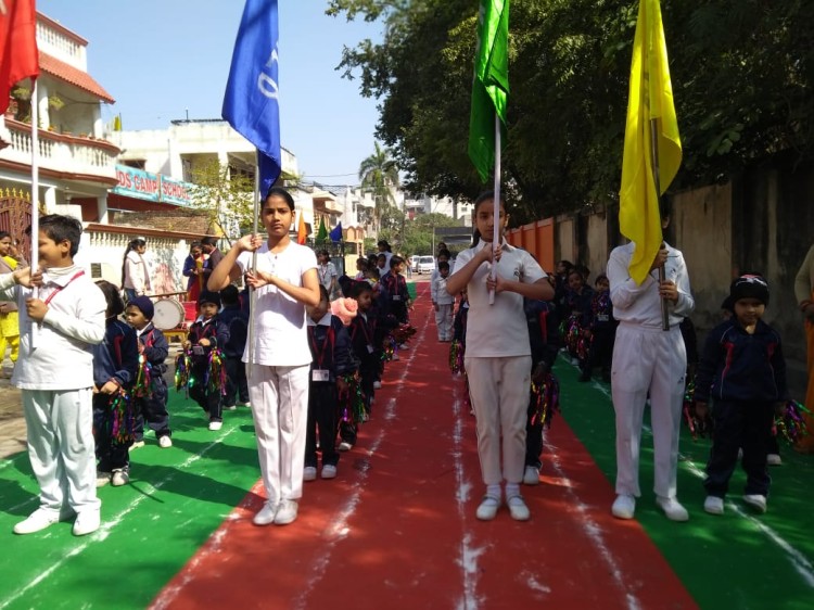 sports competition at kids camp school