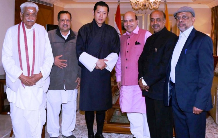 bhutan's king jigme khesar namgyal vogchug and indian hindu leaders