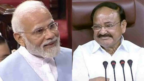 pm narendra modi and venkaiah naidu in rajya sabha (file photo)