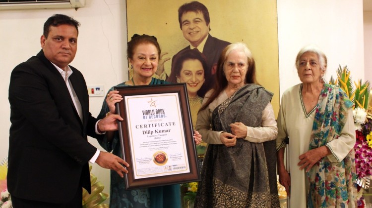 dilip kumar honored with world book of record