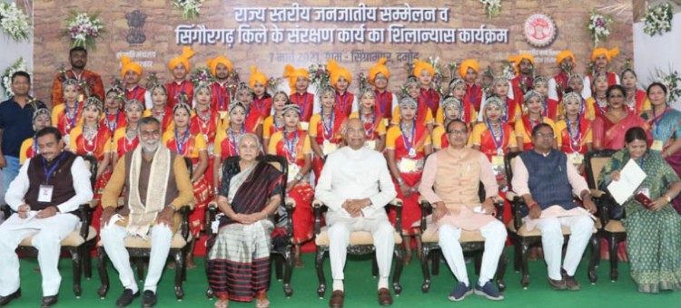 president arrives at tribal conference in sangrampur village