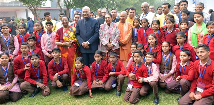 ram nath kovind at the akshaya patra foundation at vrindavan