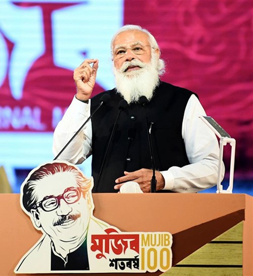 pm narendra modi addressing at the national day programme of bangladesh