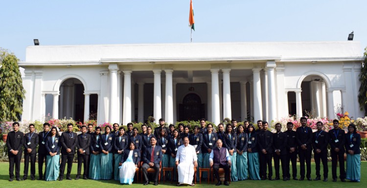 m. venkaiah naidu with the 71st batch of indian revenue service officer trainees