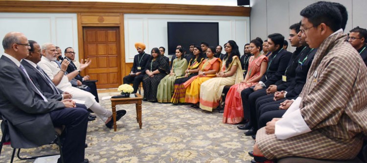 narendra modi addressing the officer trainees of indian foreign service