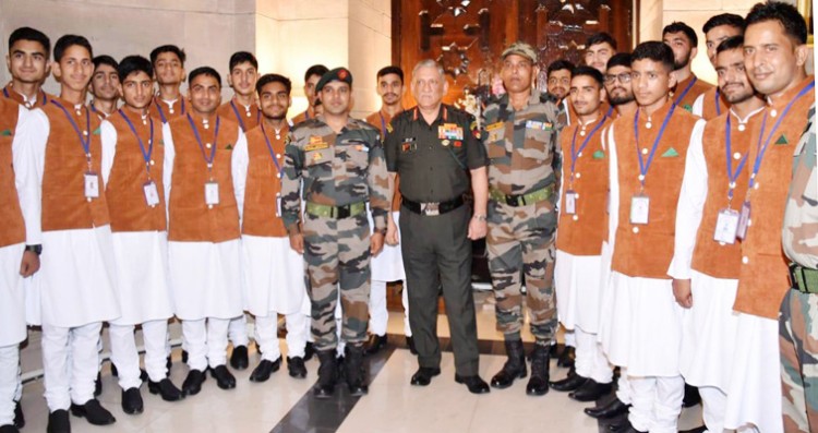 a group of kashmiri students meet from general bipin rawat