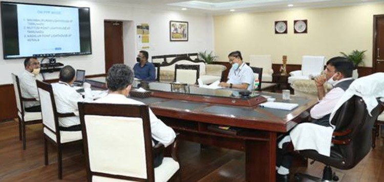 high level meeting of minister of state for shipping mansukh mandavia