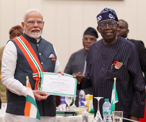 nigeria gives highest honor to narendra modi