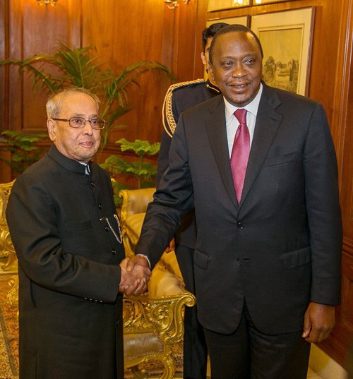 president pranab mukherjee and president uhuru kenyatta