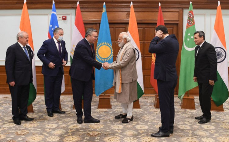 narendra modi meeting with the foreign ministers of central asian countries