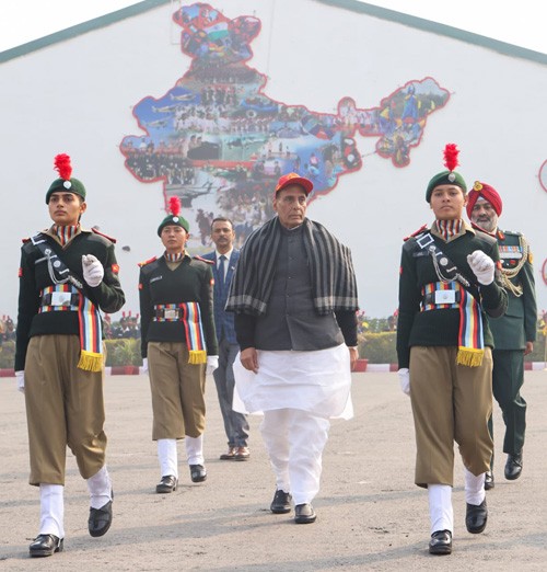 rajnath singh visited the ncc republic day camp