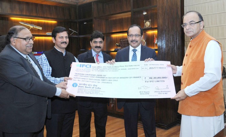 dividend check given by the company to the arun jaitley