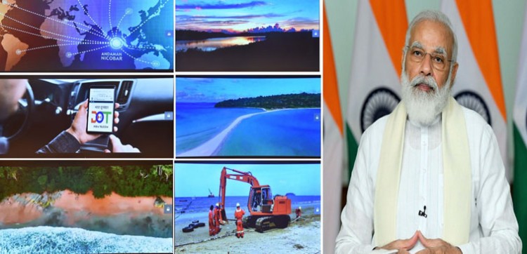 prime minister launches submarine cable connectivity to andaman & nicobar islands