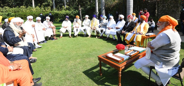 pm meets the sikh delegation, at lok kalyan marg, in new delhi