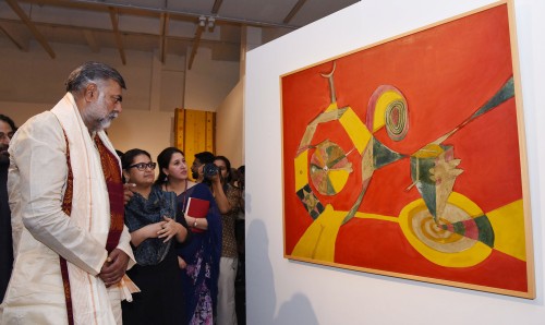 prahalad singh patel visiting after inaugurating the exhibition