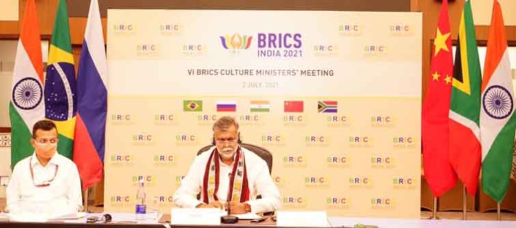 prahlad patel chaired a virtual brics culture ministers meeting