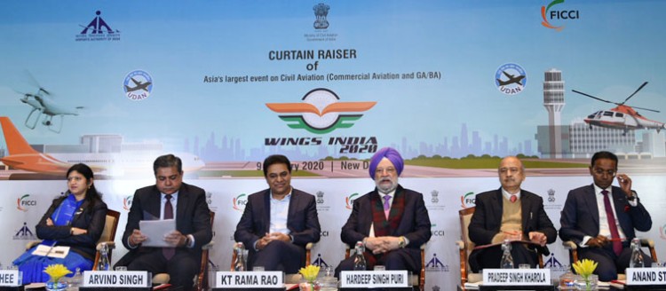 hardeep singh puri at the curtain raiser ceremony of wings india-2020