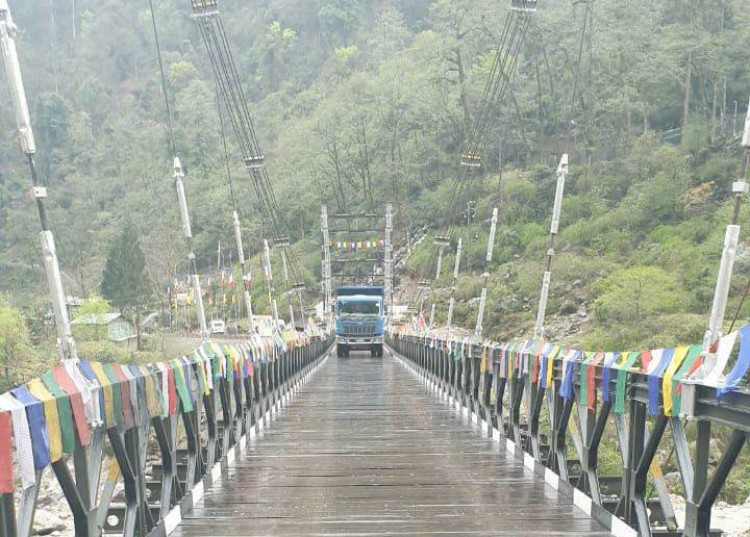 the swing bridge on the teesta river opened today