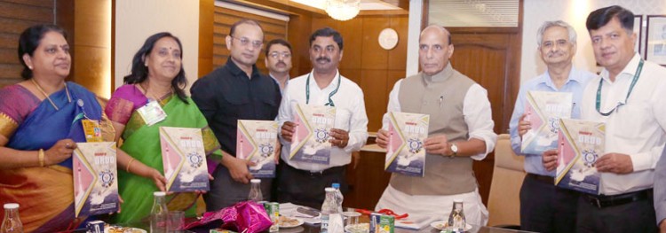 rajnath singh releasing a publication 'roadmap of drdo'