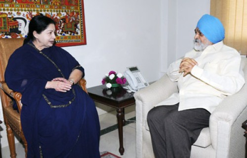 dr. j. jayalalithaa meeting and montek singh ahluwalia