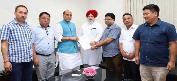 a delegation of gorkhaland movement leaders calling on the home minister rajnath singh