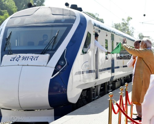 prime minister narendra modi flagged off vande bharat express