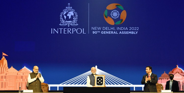 prime minister narendra modi at the 90th interpol general assembly