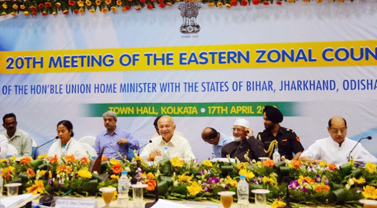 sushil kumar shinde chairing the 20th meeting of the eastern zonal council, at kolkata