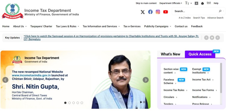 revised website of income tax department launched