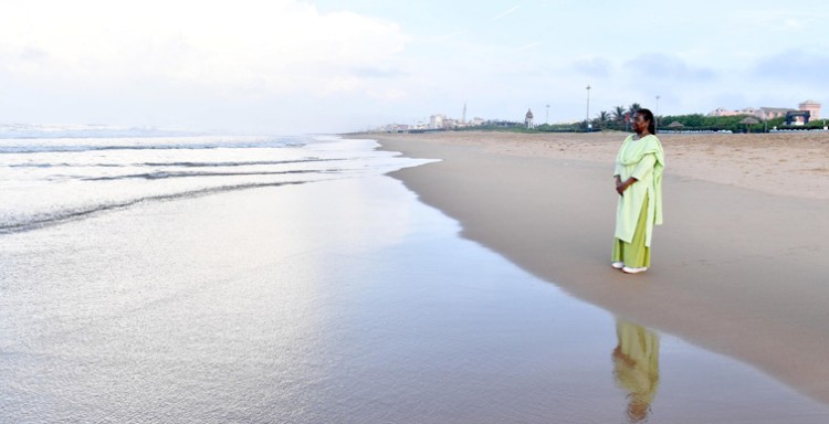 president spent some moments on puri beach!