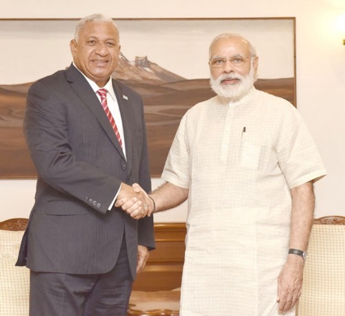 fiji's prime minister and pm narendra modi