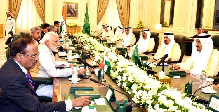 pm narendra modi during the delegation level talks in riyadh