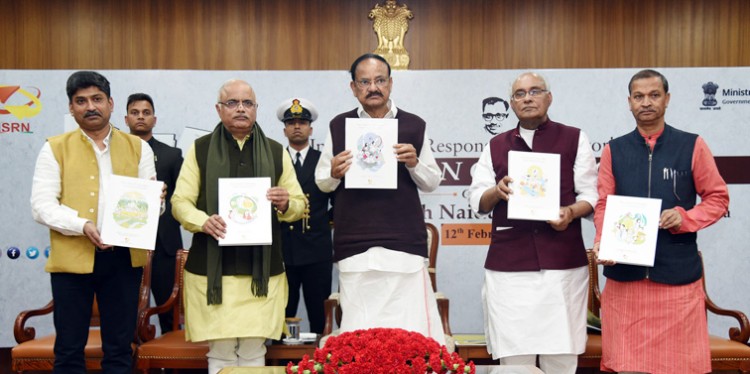 venkaiah naidu releasing the book titled the vision of antyodaya