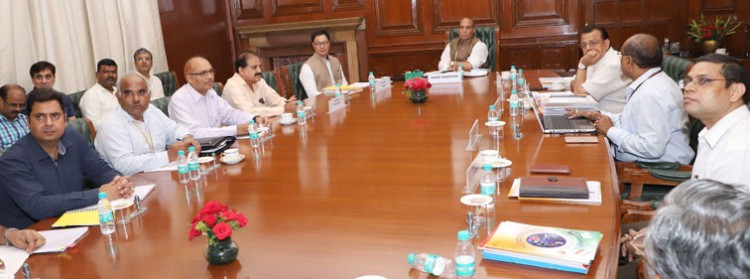 rajnath singh chairing the review meeting of the department of official language