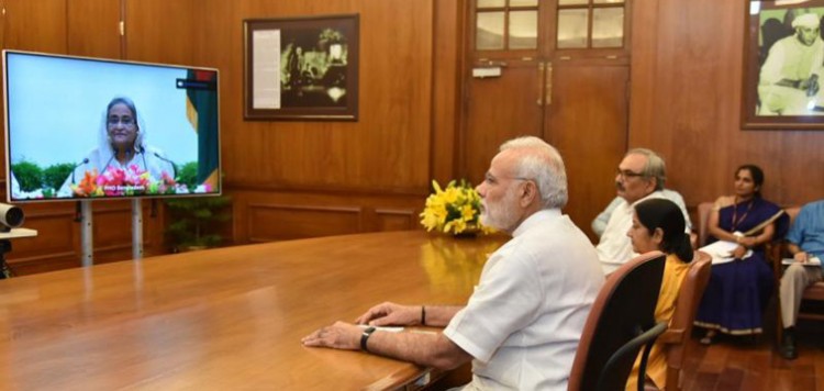 india and bangladesh, through video conferencing