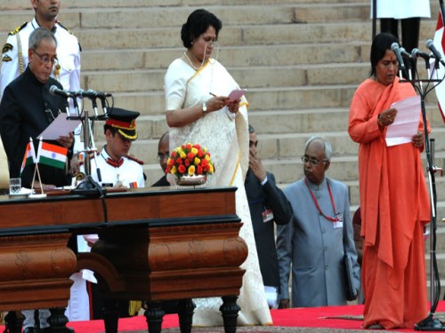 uma bharti takes oath