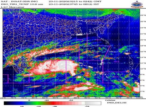 area of pressure over bay of bengal